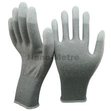 NMSAFETY white PU coated nylon-carbon liner anti static glove